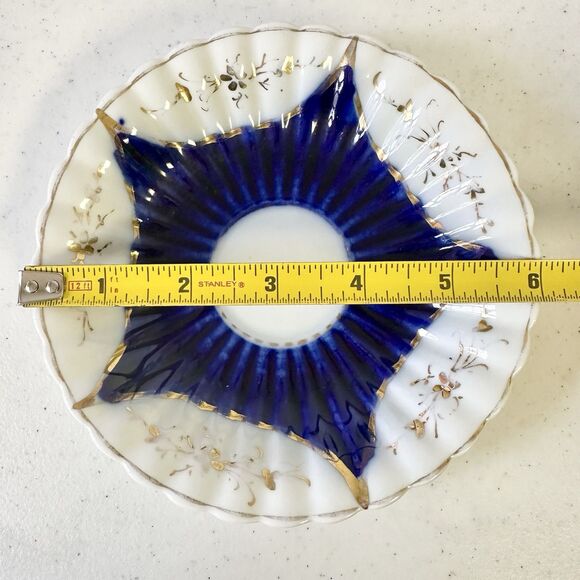 Rare 19th century Made In Germany Tea Cup & Saucer Set Cobalt Blue &‎ Gold Trim - Picture 8 of 11